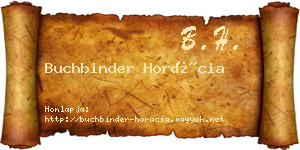 Buchbinder Horácia névjegykártya